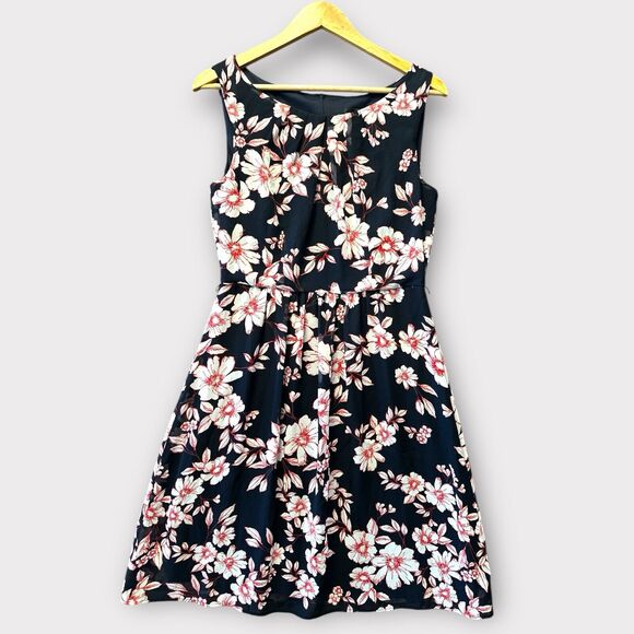 Connected Apparel Floral Midi A-line Summer Spring Party Preppy‎ Dress Sz 6 - Picture 1 of 14